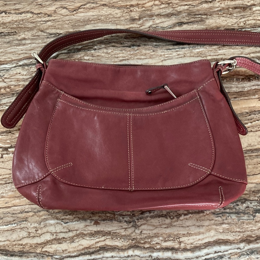 Burgundy Leather Shoulder Bag